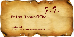 Friss Tonuzóba névjegykártya